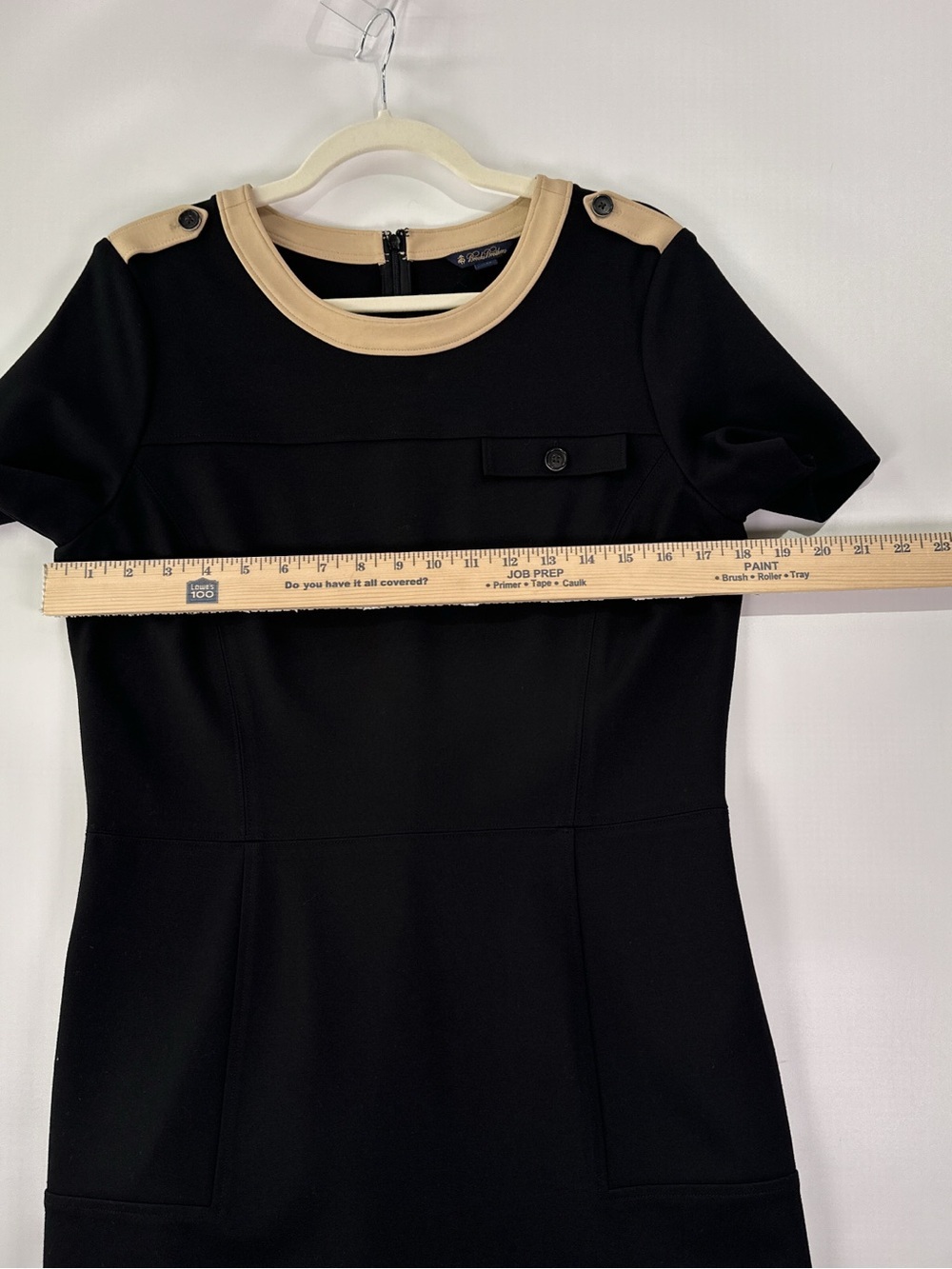 Brooks Brothers Sheath Dress Short Sleeve Button Epaulet Viscose Blend Size 10 - Picture 12 of 15